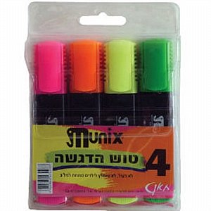 מרקר מדגש זוהר סט 4 יחידות מרקר מדגש זוהר סט 4 יחידות