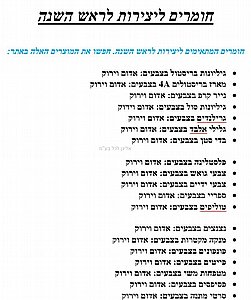 חומרים ליצירות לראש השנה חומרים ליצירות לראש השנה